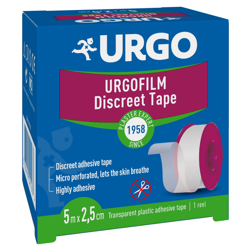 URGO - Transparent plastic adhésive tape 5m x 2,5cm