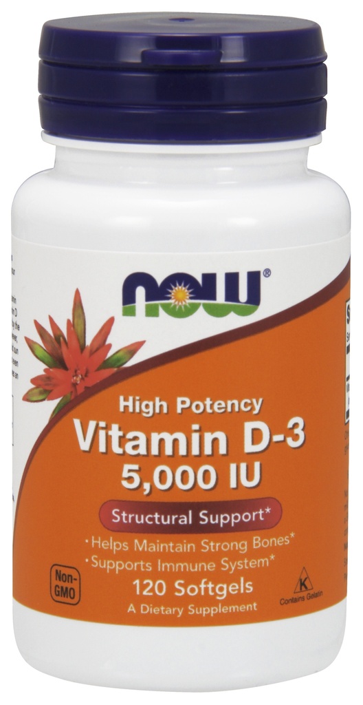 NOW - Vitamin D 3 5.000 iu 120 capsules