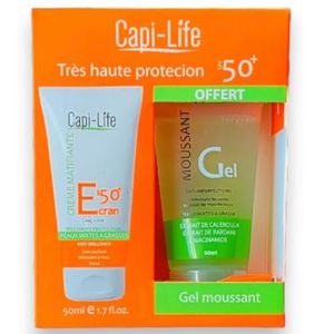 Capi-Life - PACK Ecran solaire Matifiante spf50 gel moussant 50ml