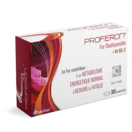 NutriLair - Proferon fer biodisponible + vit B9 C 30comprimes