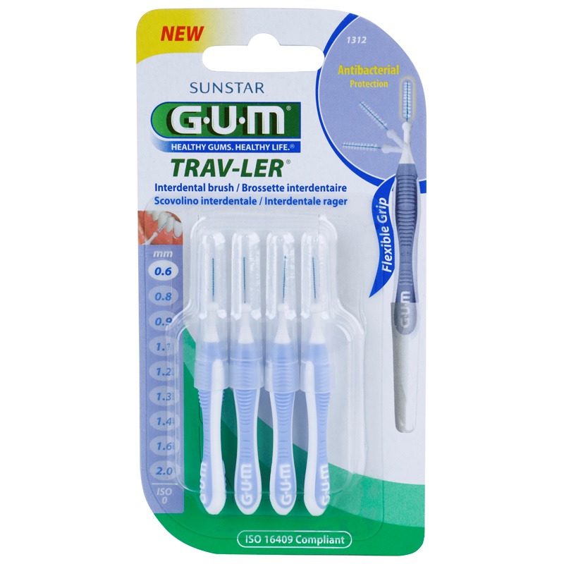 G.U.M - Brosses interdentaires Trav-Ler 0,6 mm 4 pièces