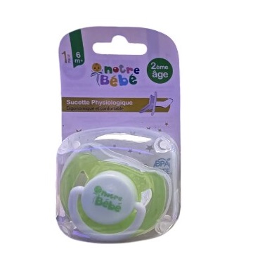 [BPC055G] Notre Bébé - Sucette physiologique 6m+