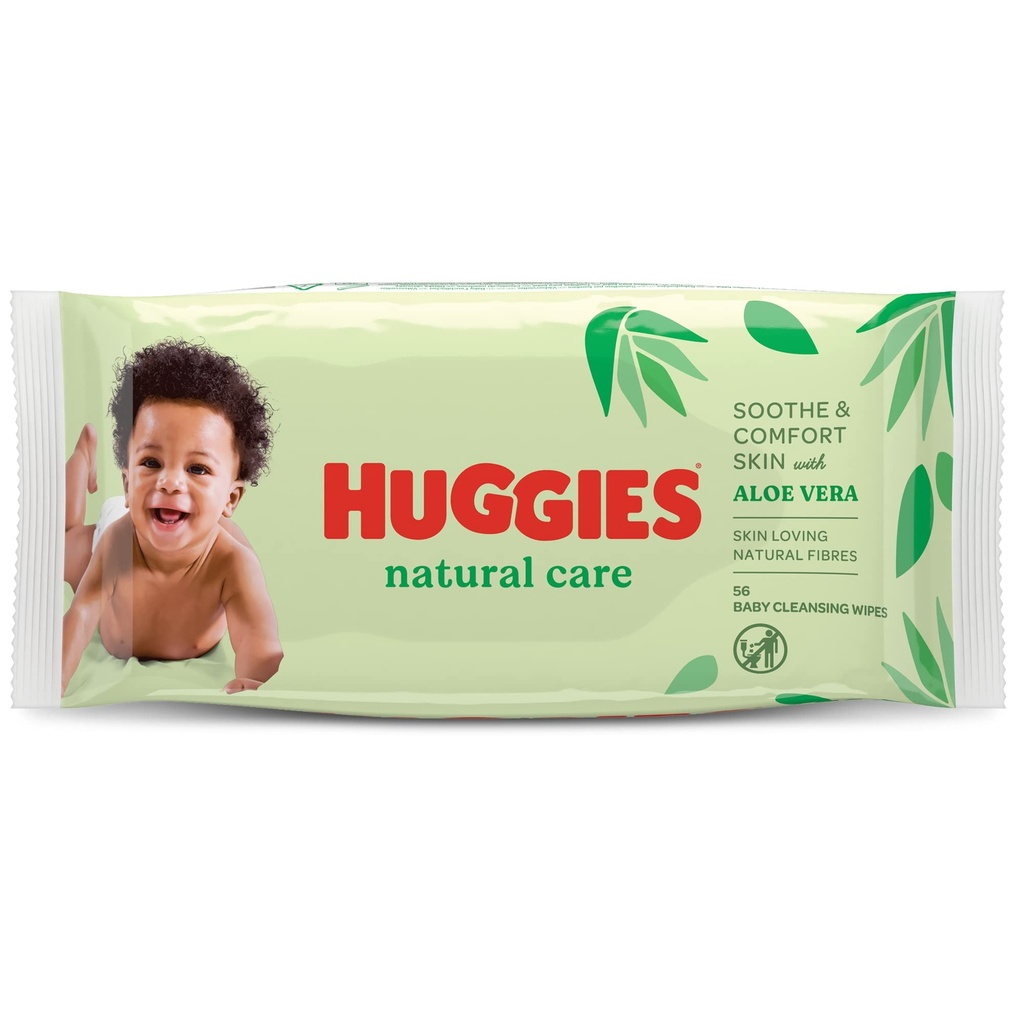 HUGGIES - Lingettes nettoyantes à l'aloe vera 56Pc