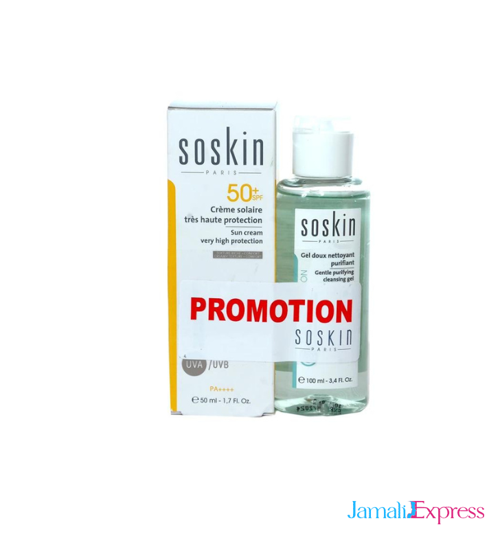 SOSKIN - Crème Solaire 50ml + gel nettoyant 100ml 