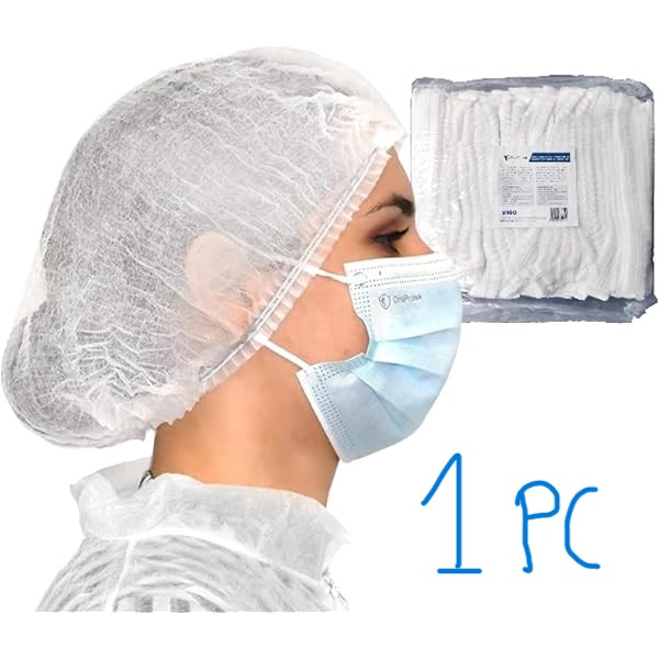 Calots charlotte jetables blanc 1pc