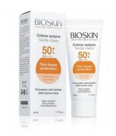 BIOSKIN - Crème solaire teinte claire Spf 50+