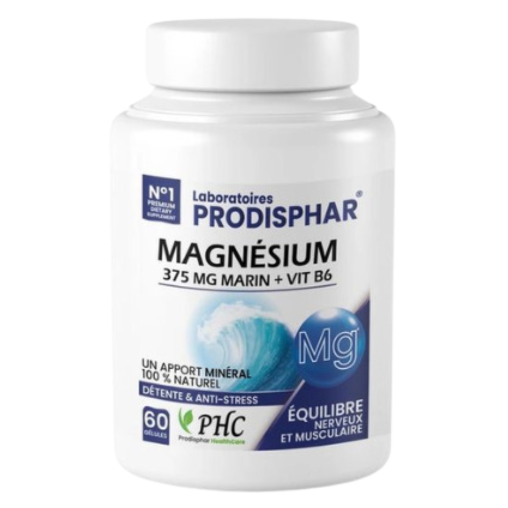 PHC - Magnésium 375 mg marin + vit B6 60 gélules