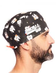 Calot chirurgical à motif en coton homme