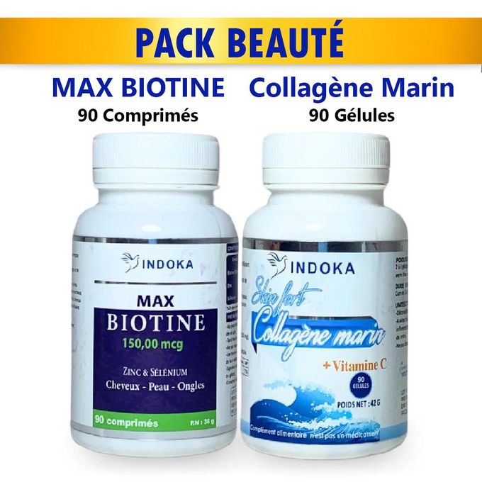 INDOKA - Pack Biotine 90cp + Collagène 90cp