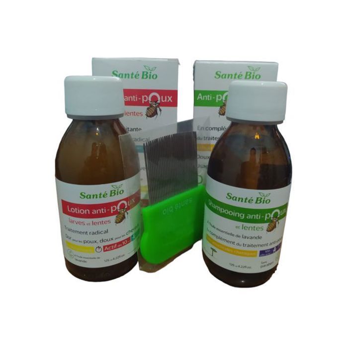 Santé Bio - Lotion anti Poux 125ml + Shampooing 