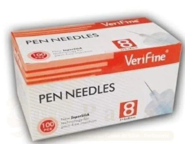 CareFine - Aiguilles pour stylos d'insuline 8mm 100pcs