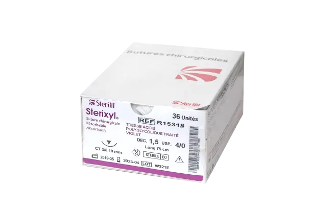 Sterifil - Sterixyl 4/0 CR 3/8 18mm 75cm
