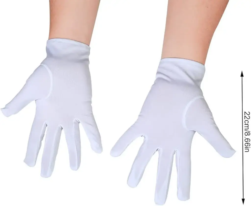Gants blancs unisexes 1paires