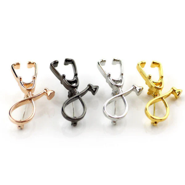 Broches en forme stethoscope