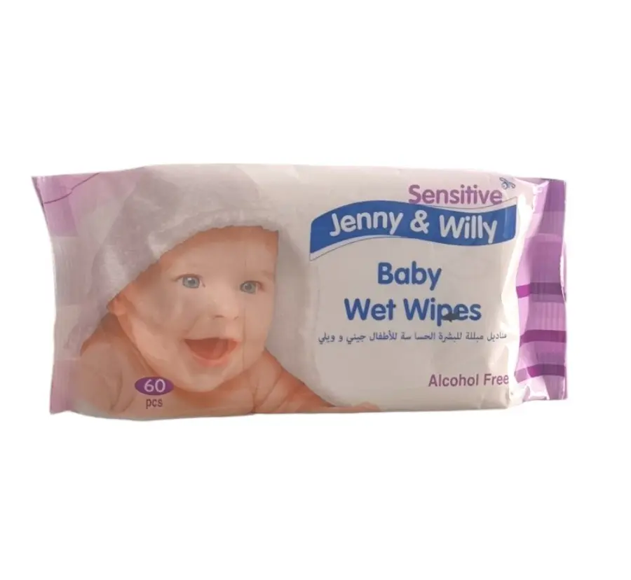 Jenny & Willy - Lingettes à l'eau pour bébés (60 Pcs)