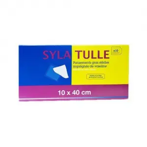 Sylatulle - 10x40cm Pansements Adhésifs Gras Stériles