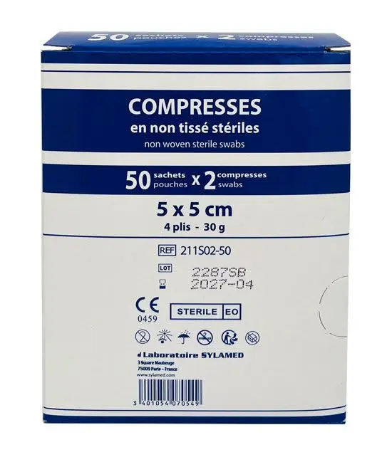 Sylamed - 5x5cm Compresses en non tisse stériles 5Pc 
