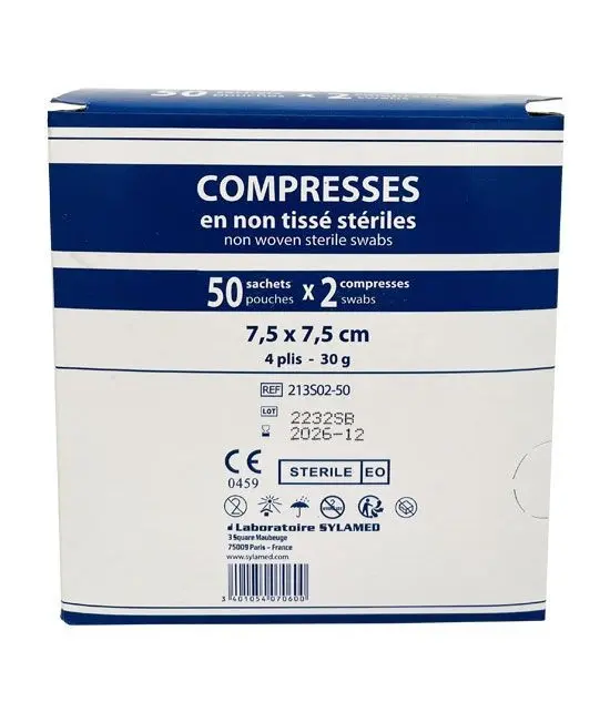 Sylamed - 7,5x7,5cm Compresses en non tisse stériles 5Pc 
