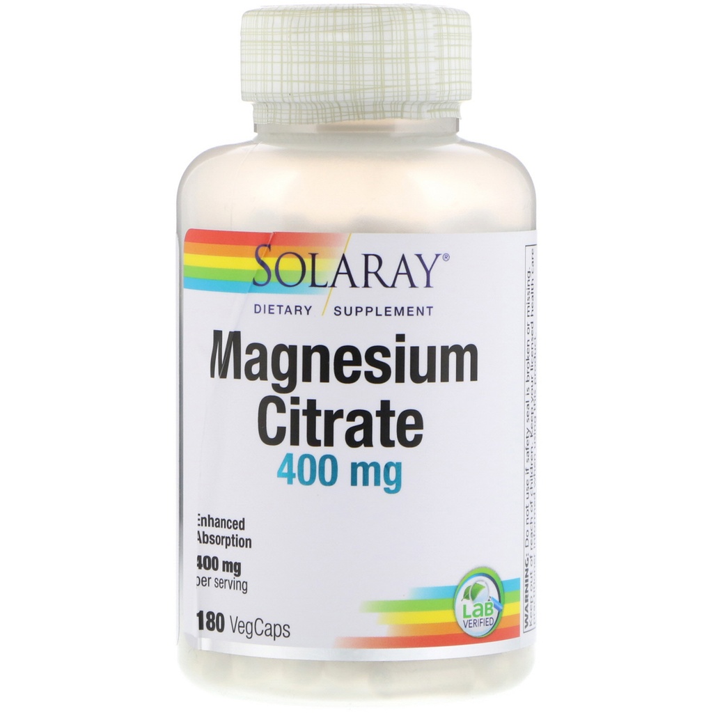 Solaray - Magnesium Citrate 400 mg 180 Veg 
