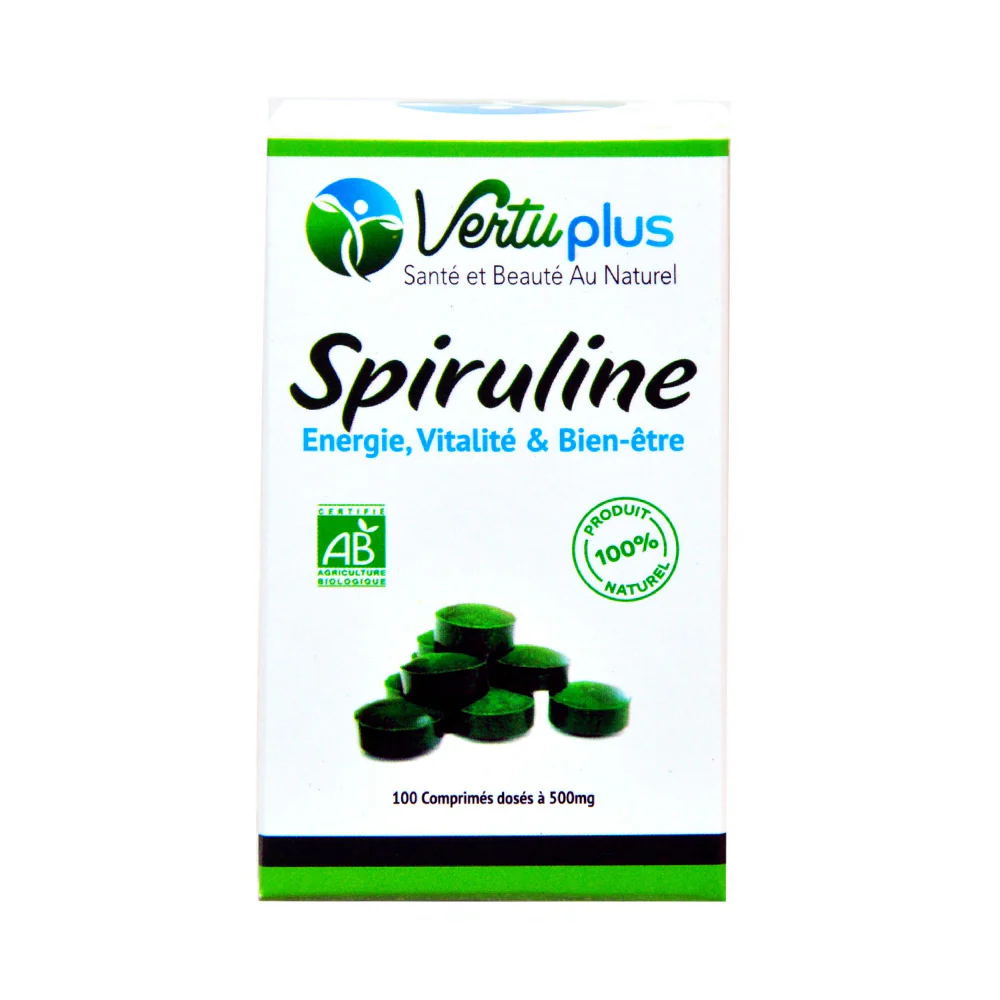 Vertuplus - Spiruline Energe , Vitalite, Bien-etre 100cp