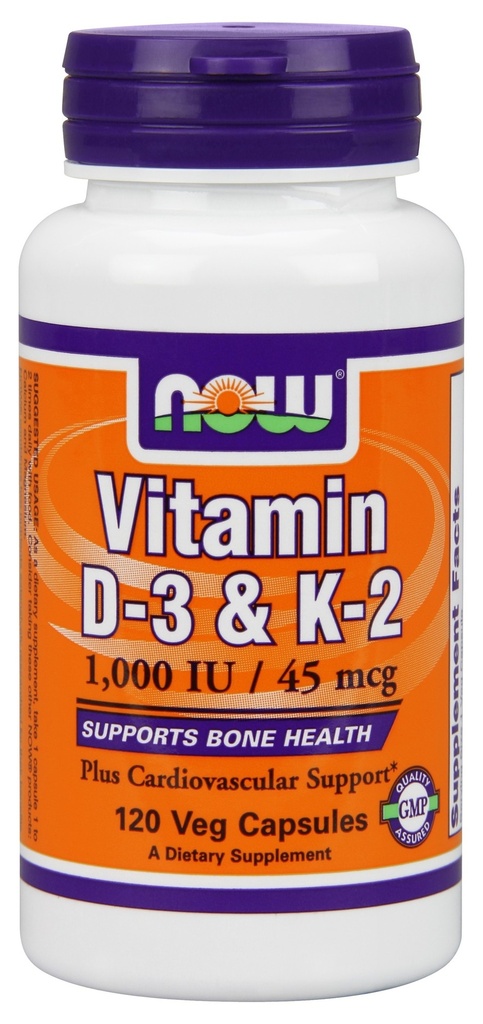 NOW - Vitamin D-3 & K-2 120Capsules