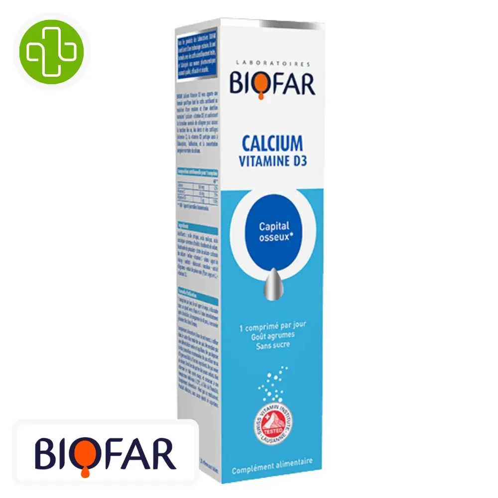 BIOFAR - Calcium vitamine D3 20 tablettes