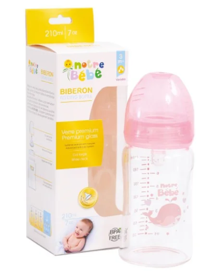 [BD171A] Notre Bébé - Biberon en verre 240ml