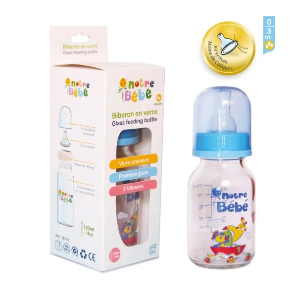 [BD170A] Notre Bébé - Biberon en verre 120ml