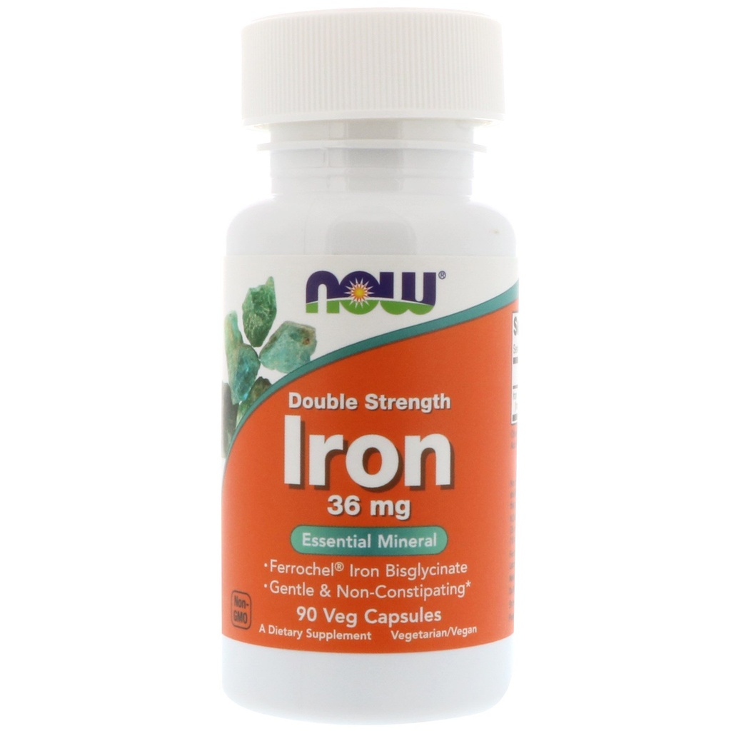 NOW - Foods Iron - 36 Mg - Size 90 Caps | Healf