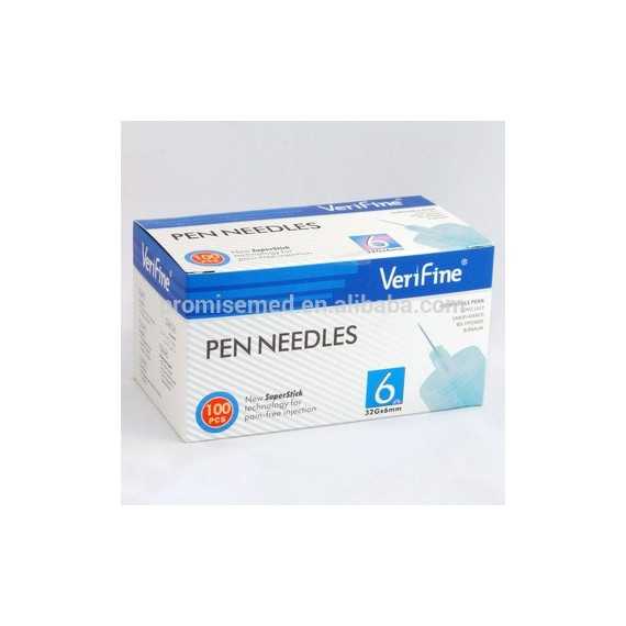 VERIFINE - Aiguilles pour stylo à insuline 6mm 100Pcs